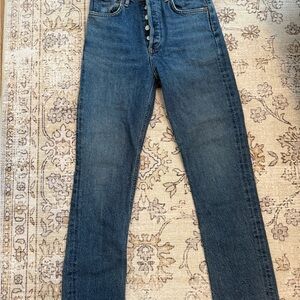 Agolde Dark Blue Straight Jeans